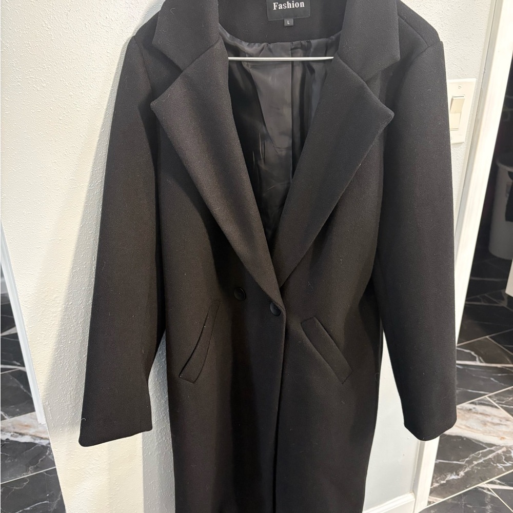 Elegant Black Trench Coat by